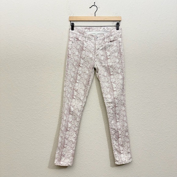 AG Adriano Goldschmied Snakeskin The Prima Cigarette Ankle Jeans Skinny - Picture 1 of 14